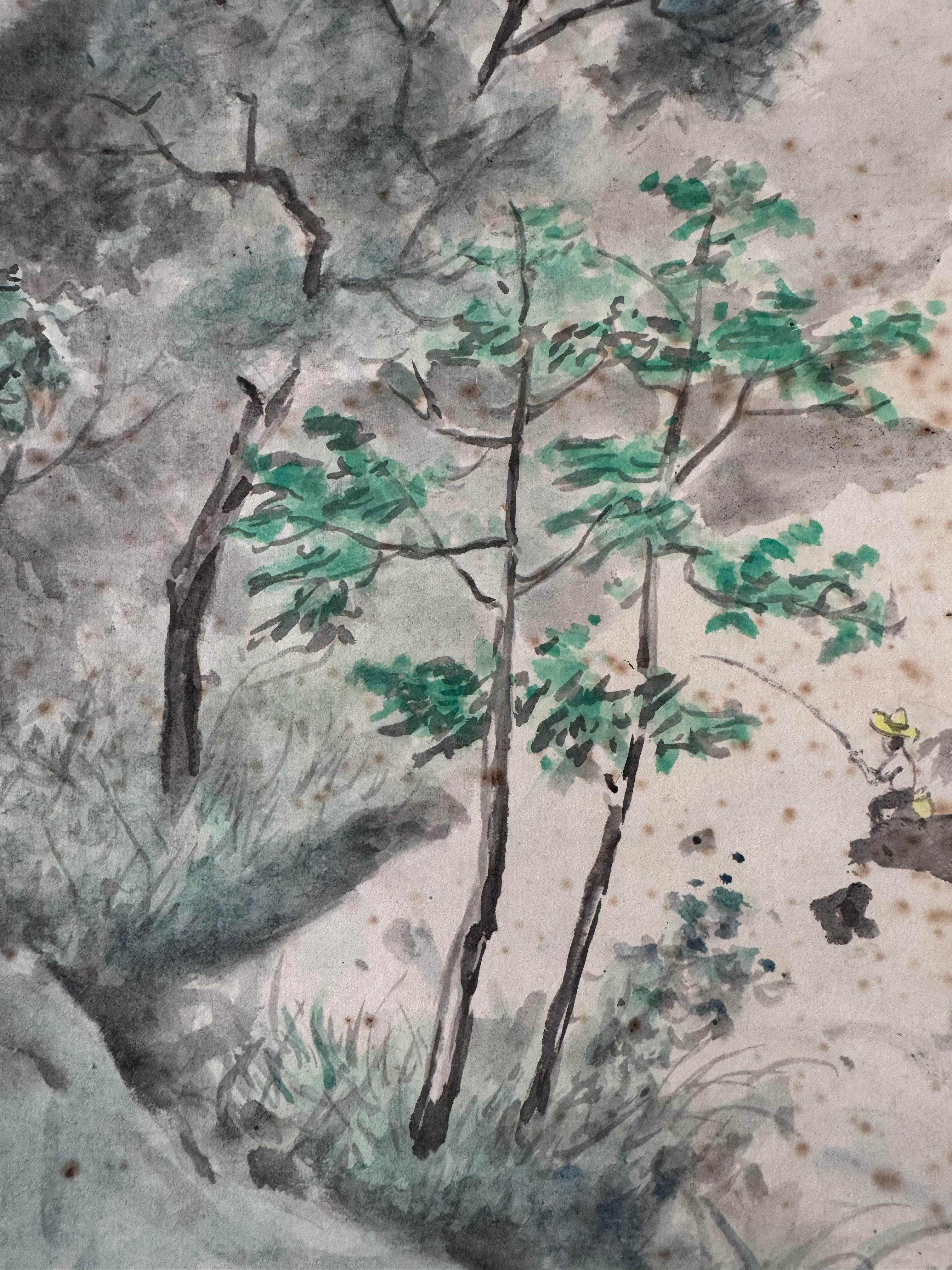 Japanese Horse Painting Scroll, Vintage Kakemono Girl on Horseback, Asian Wall Art, Antique Ink Painting