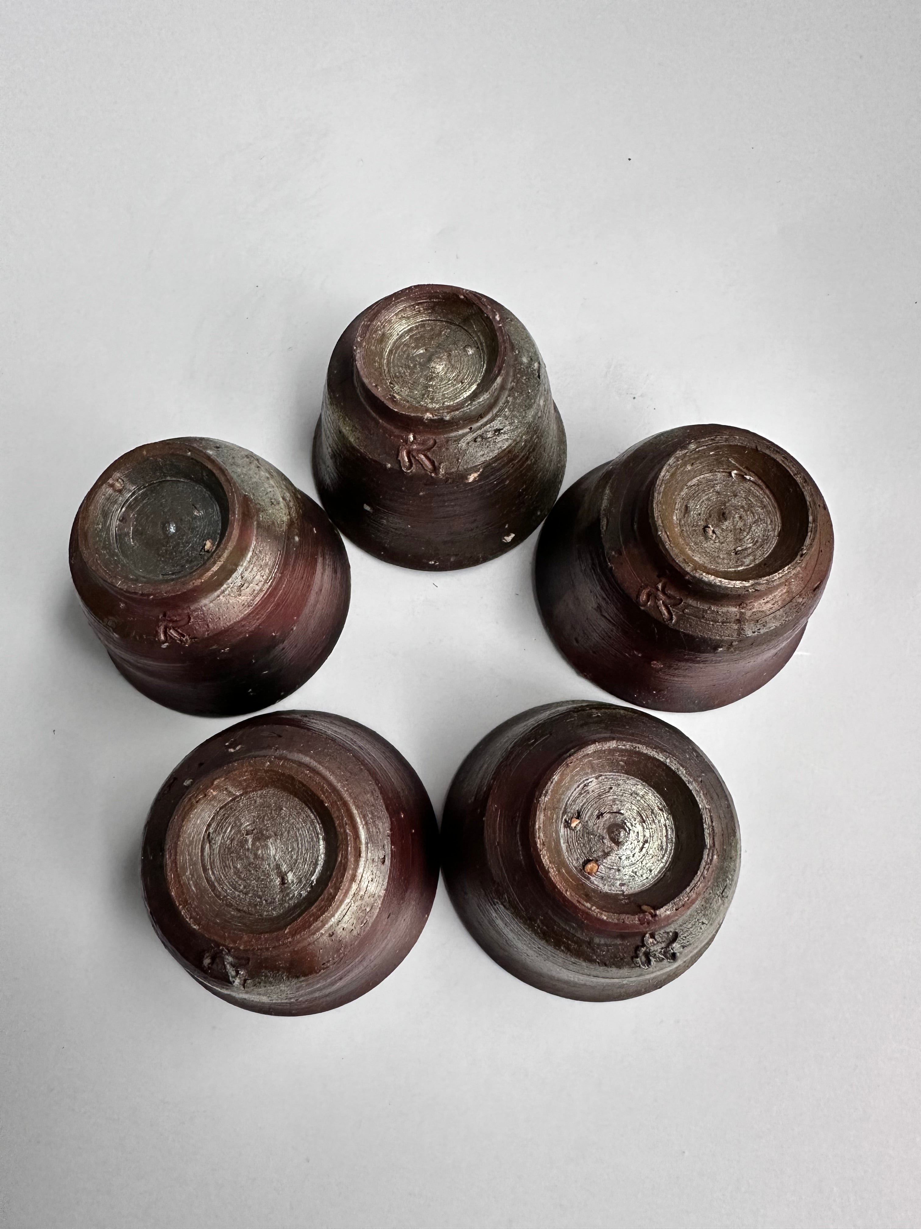 Complete Vintage Bizen Tea Set with Tomobako | Sangiri, Botamochi & Ishihaze Fire Marks | Handmade Japanese Pottery