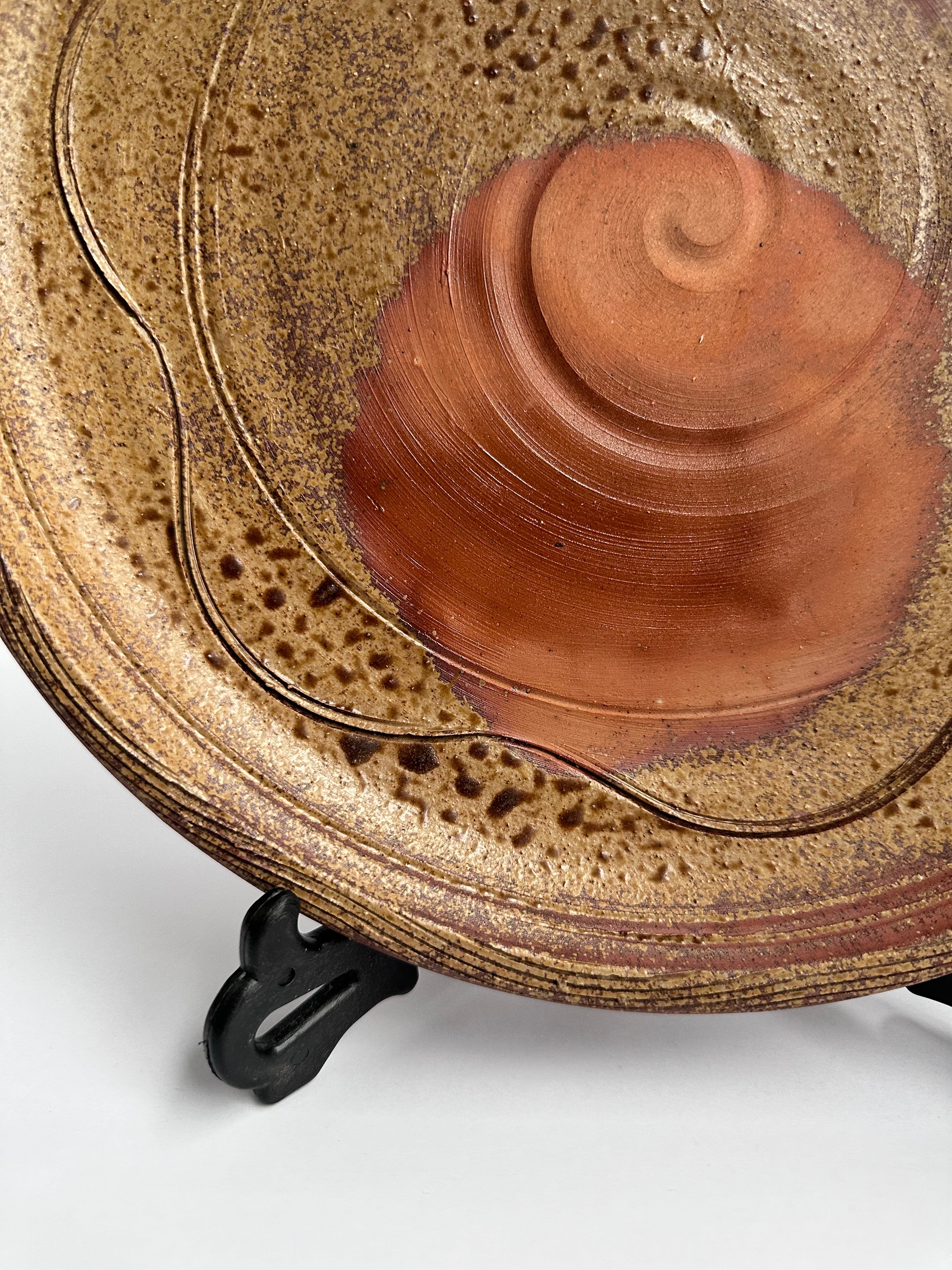 Vintage Bizen Botamochi Plate | Goma & Resin Ash Marks