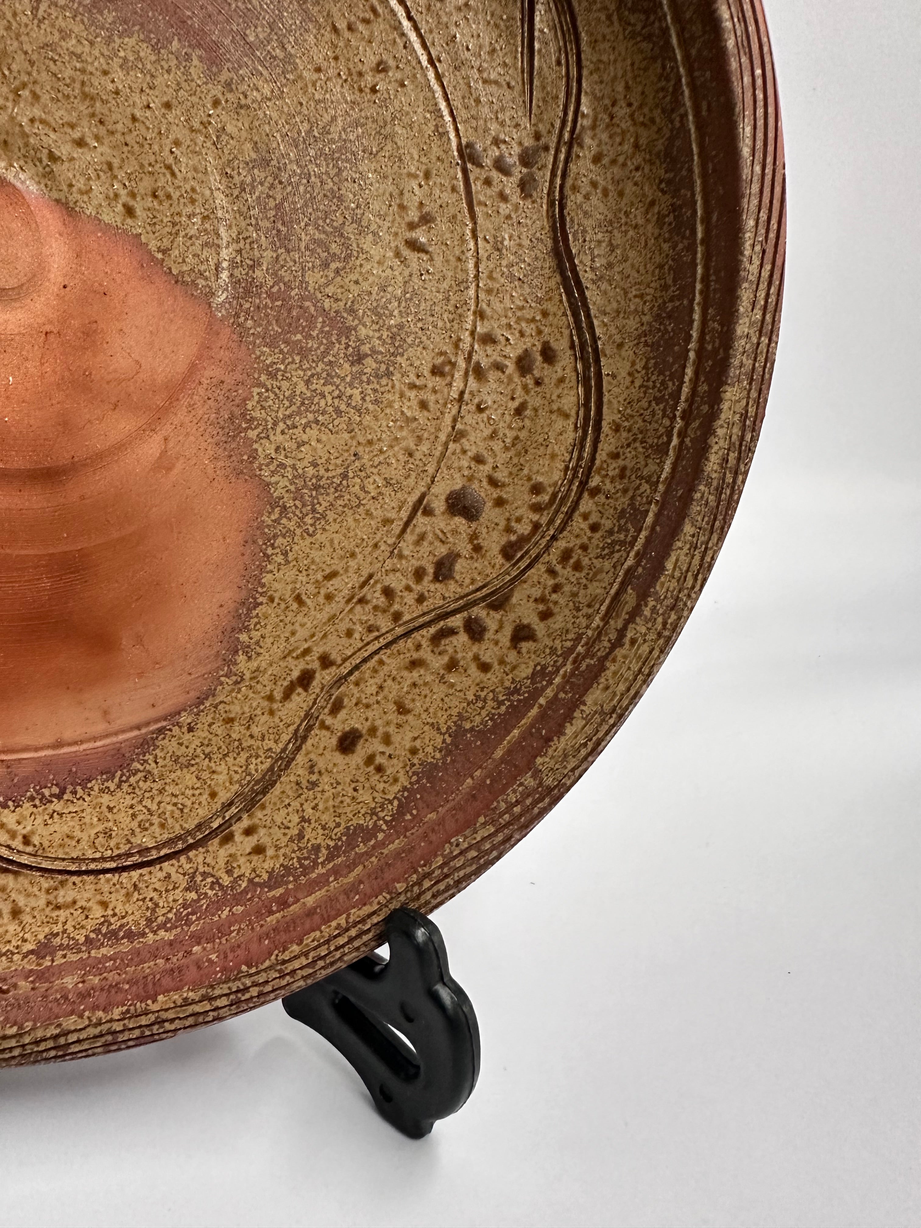 Vintage Bizen Botamochi Plate | Goma & Resin Ash Marks