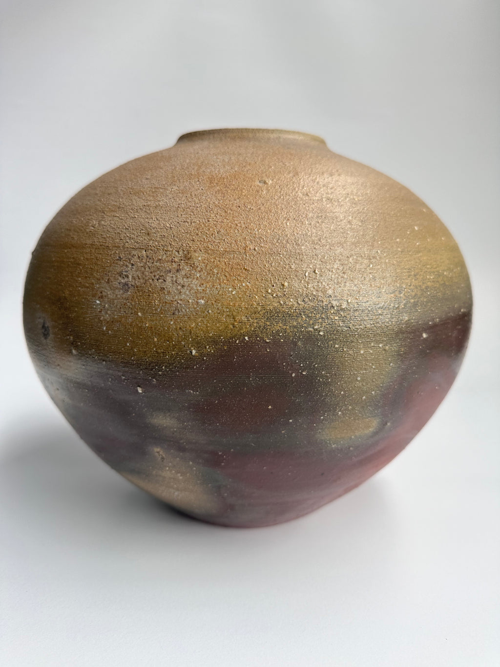 Large Japanese Bizen Ware Vase | Natural Ash Glaze & Wood-Fired Surface