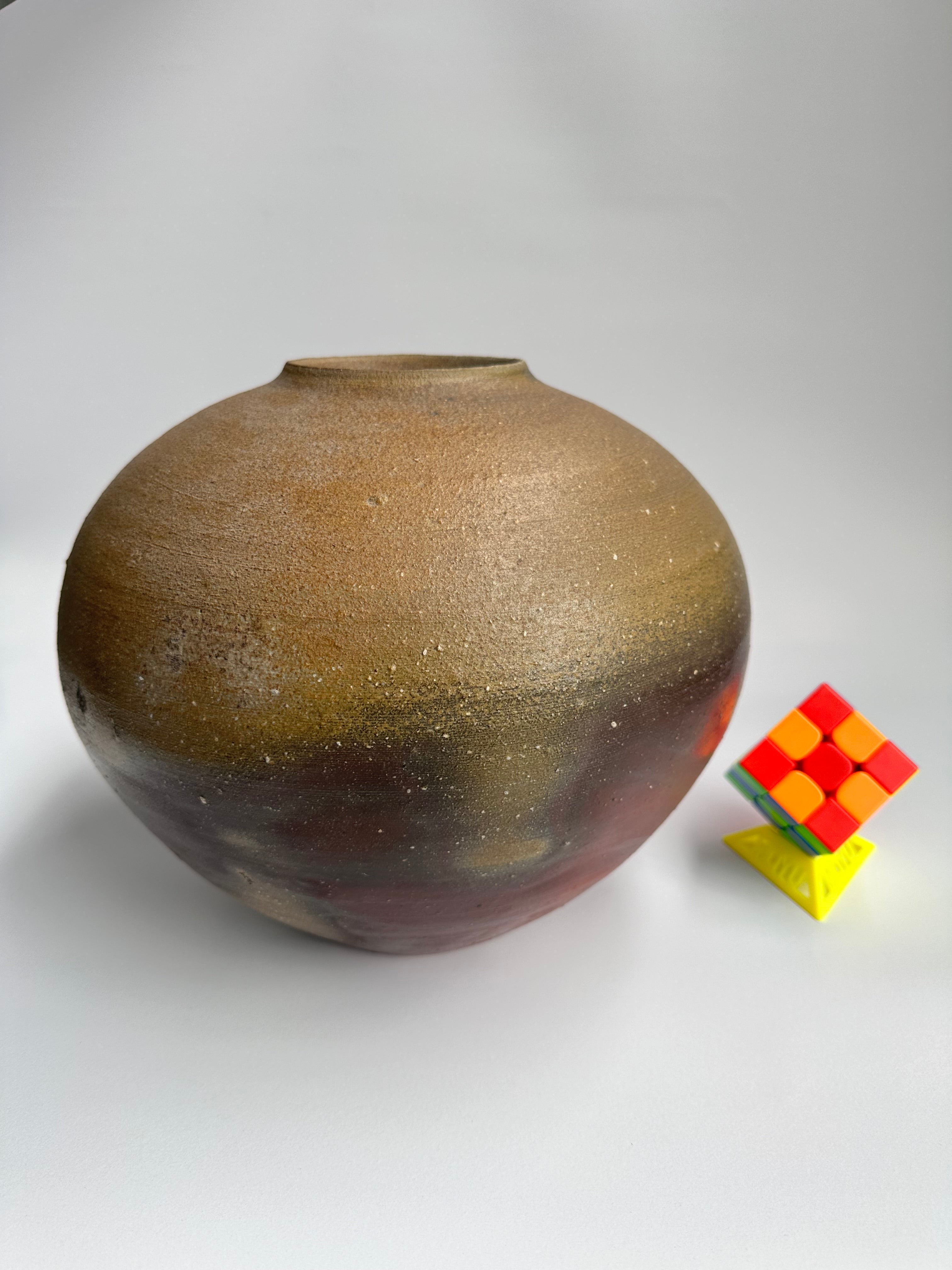 Large Japanese Bizen Ware Vase | Natural Ash Glaze & Wood-Fired Surface