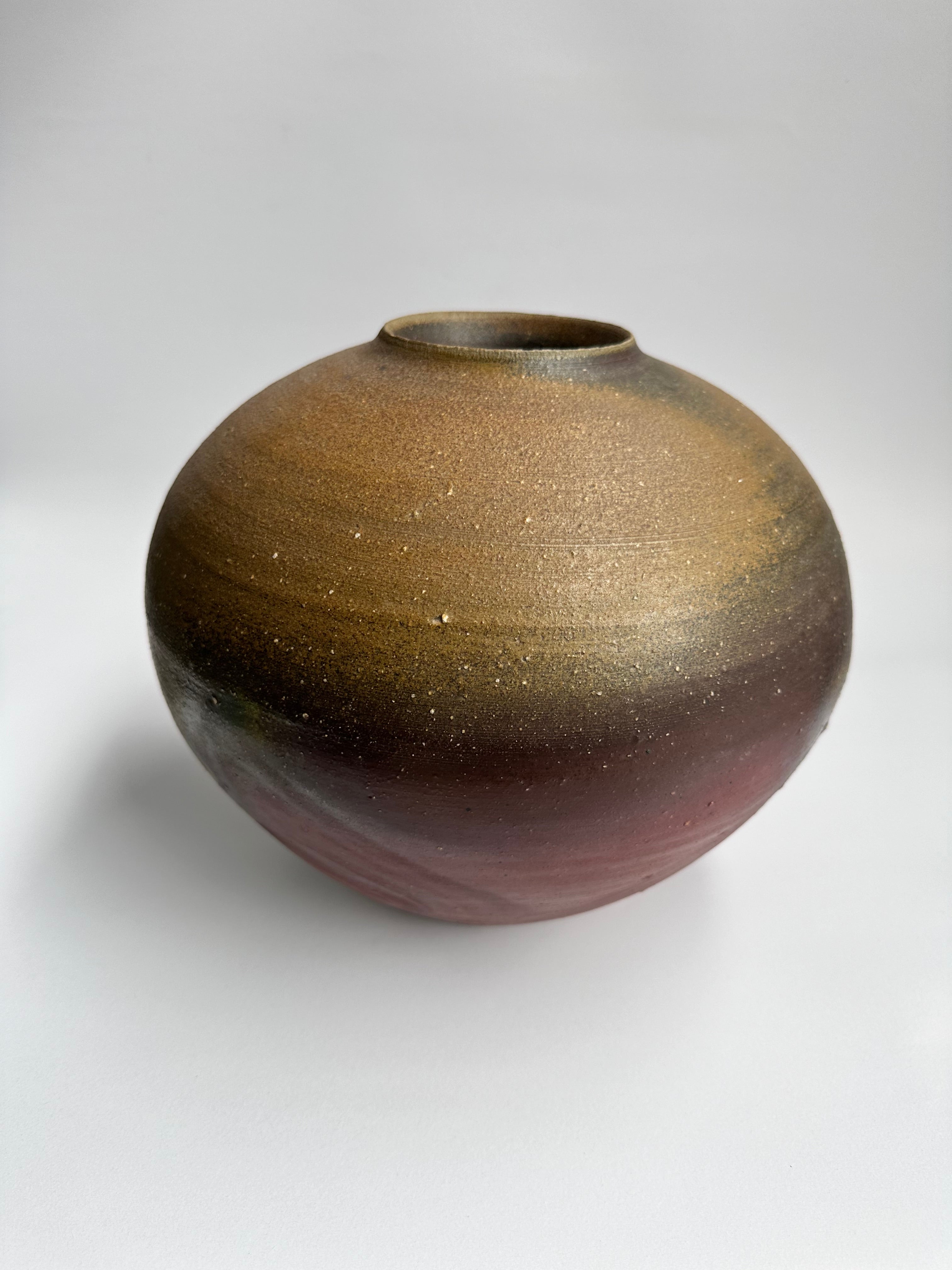 Large Japanese Bizen Ware Vase | Natural Ash Glaze & Wood-Fired Surface
