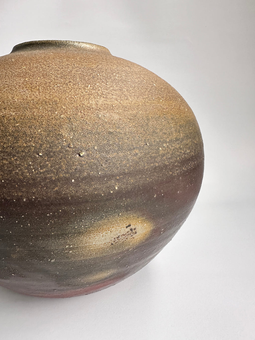Large Japanese Bizen Ware Vase | Natural Ash Glaze & Wood-Fired Surface