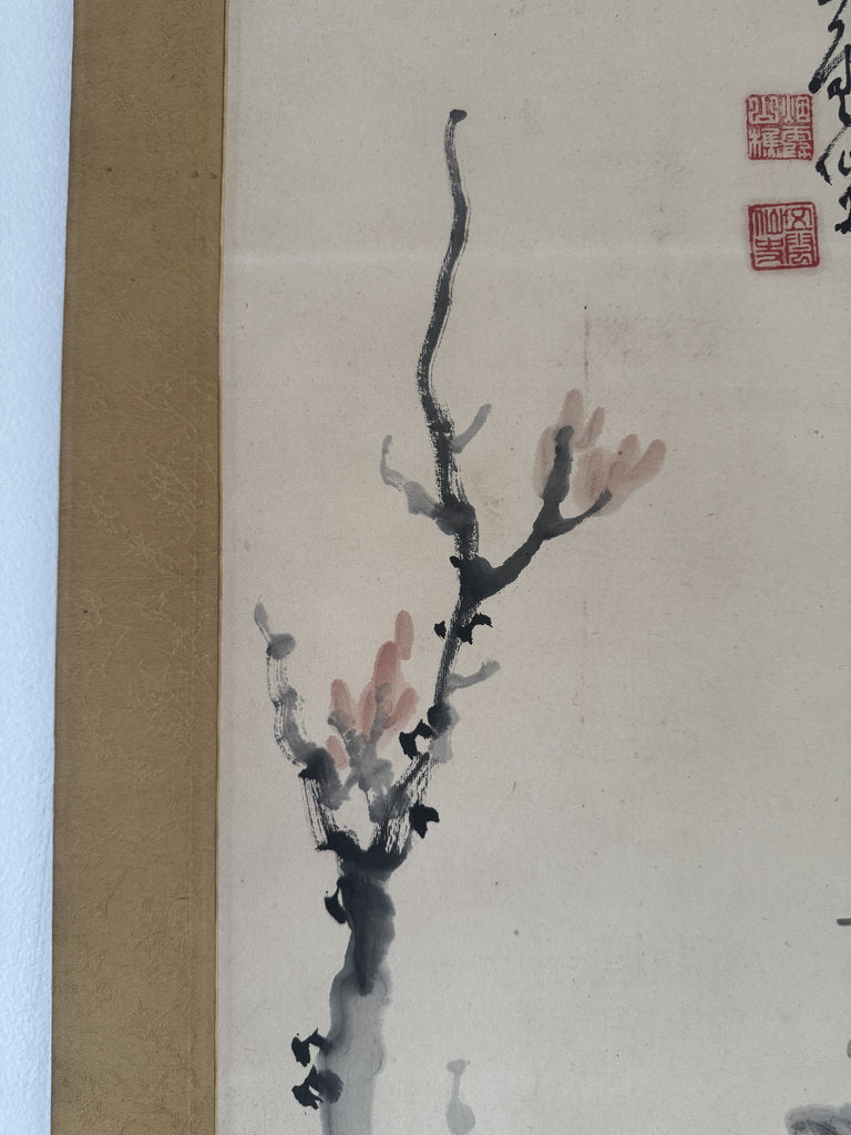 Vintage Japanese Hanging Scroll - Peony Garden "The Flower Queen's Proclamation" - Dated Shōwa 2 (1927) -Signed Kōyō - Hyakka-zu