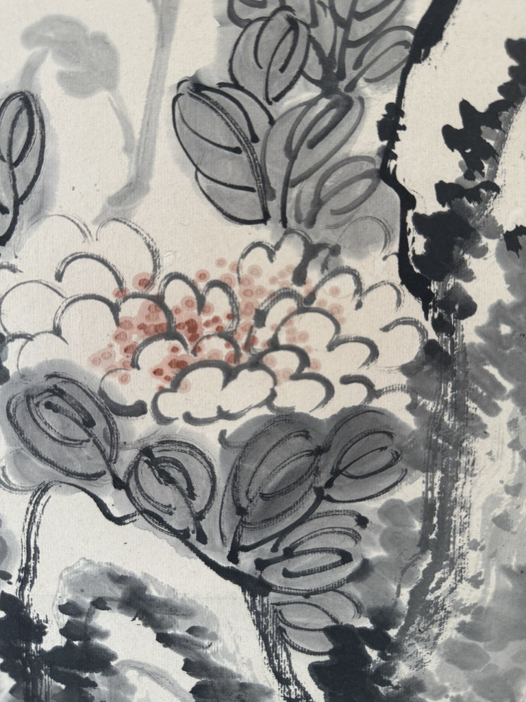 Vintage Japanese Hanging Scroll - Peony Garden "The Flower Queen's Proclamation" - Dated Shōwa 2 (1927) -Signed Kōyō - Hyakka-zu