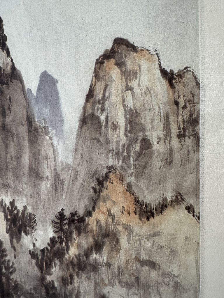 Vintage Japanese Hanging Scroll — Huangshan Mountain Landscape — Nanga Sansui — Scholar's Retreat — Inscribed & Signed — Painted at Age 80