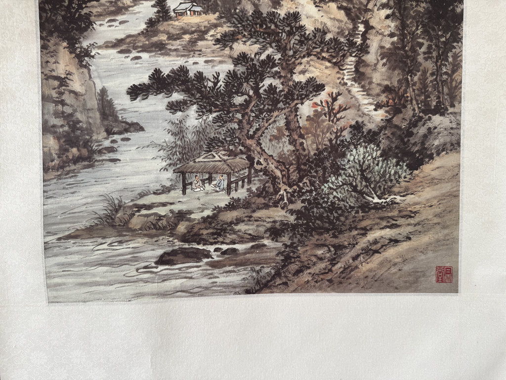 Vintage Japanese Hanging Scroll — Huangshan Mountain Landscape — Nanga Sansui — Scholar's Retreat — Inscribed & Signed — Painted at Age 80