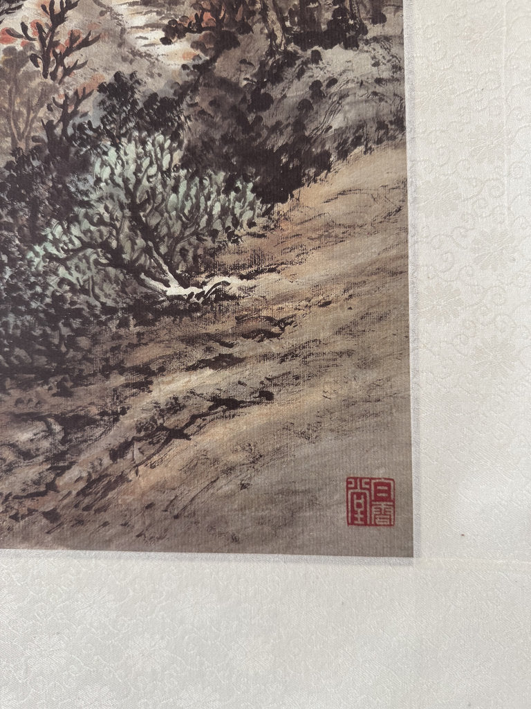 Vintage Japanese Hanging Scroll — Huangshan Mountain Landscape — Nanga Sansui — Scholar's Retreat — Inscribed & Signed — Painted at Age 80