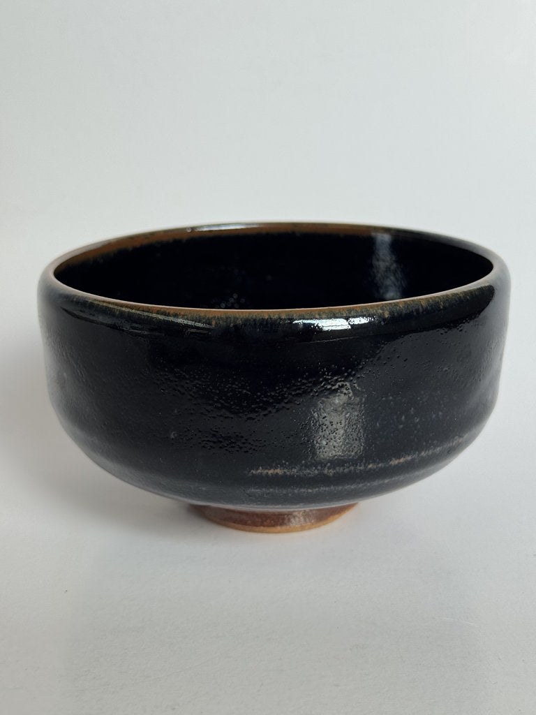 Kosuna Yaki Chawan Tea Bowl | Showa Period | Deep Black Iron Glaze | Tochigi Kiln