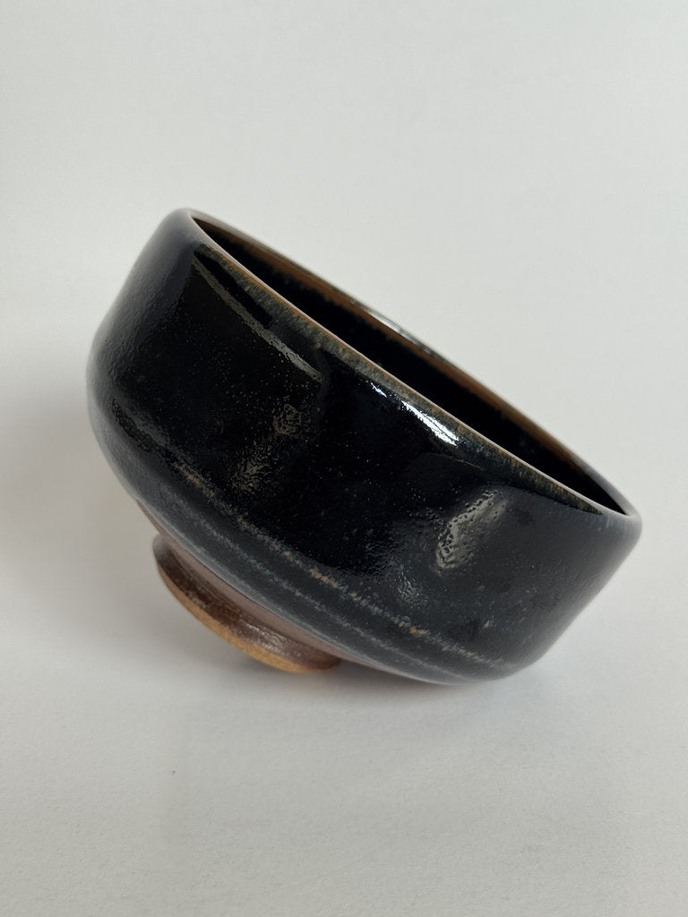 Kosuna Yaki Chawan Tea Bowl | Showa Period | Deep Black Iron Glaze | Tochigi Kiln