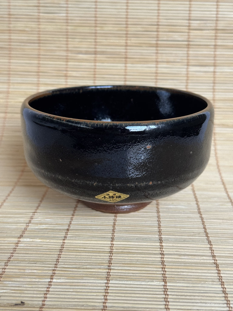 Kosuna Yaki Chawan Tea Bowl | Showa Period | Deep Black Iron Glaze | Tochigi Kiln