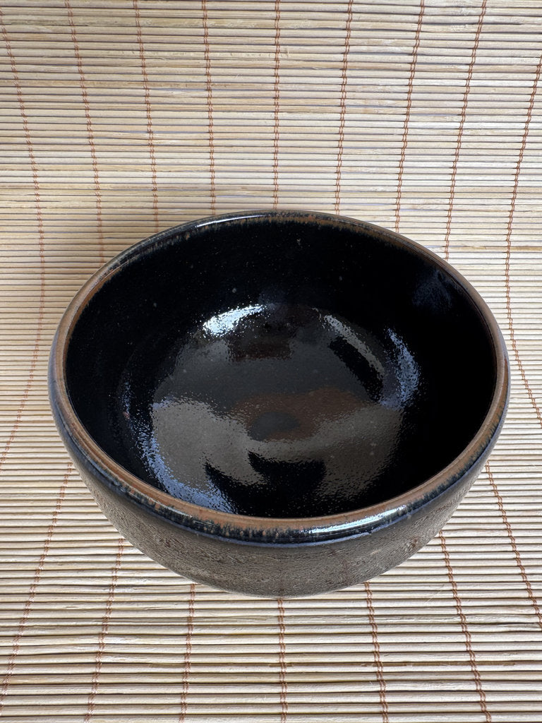 Kosuna Yaki Chawan Tea Bowl | Showa Period | Deep Black Iron Glaze | Tochigi Kiln