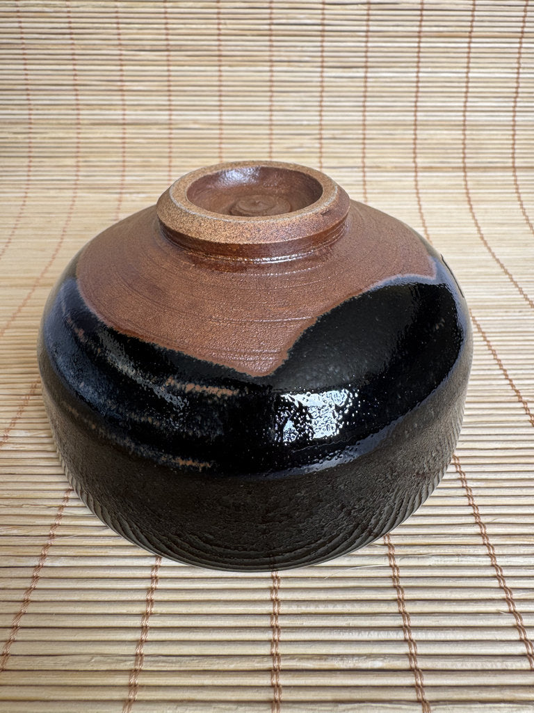Kosuna Yaki Chawan Tea Bowl | Showa Period | Deep Black Iron Glaze | Tochigi Kiln
