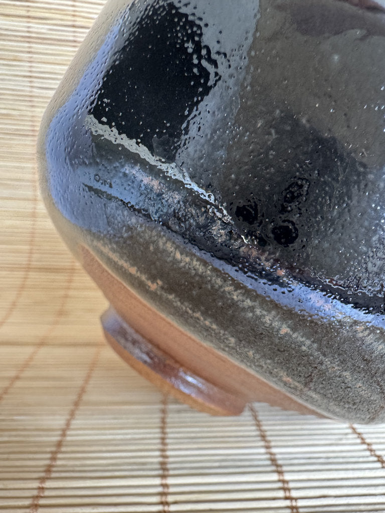 Kosuna Yaki Chawan Tea Bowl | Showa Period | Deep Black Iron Glaze | Tochigi Kiln