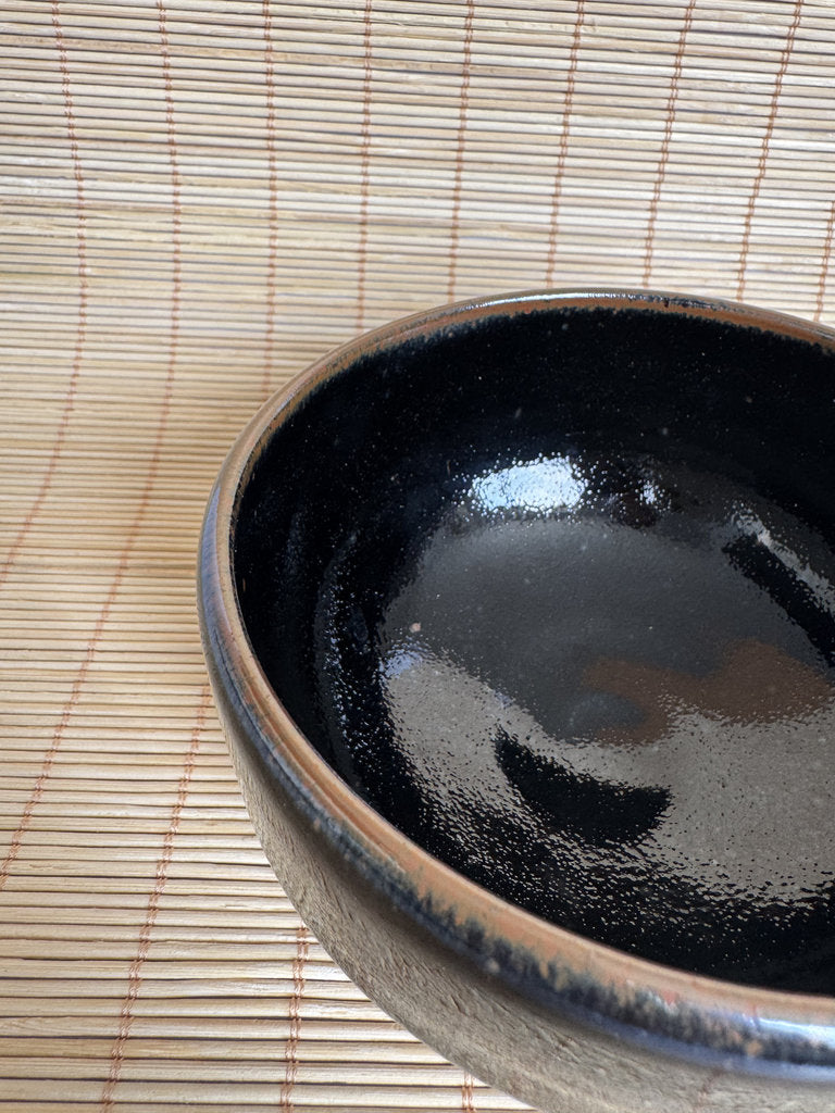 Kosuna Yaki Chawan Tea Bowl | Showa Period | Deep Black Iron Glaze | Tochigi Kiln