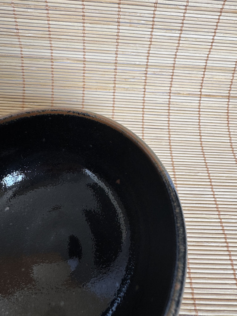 Kosuna Yaki Chawan Tea Bowl | Showa Period | Deep Black Iron Glaze | Tochigi Kiln