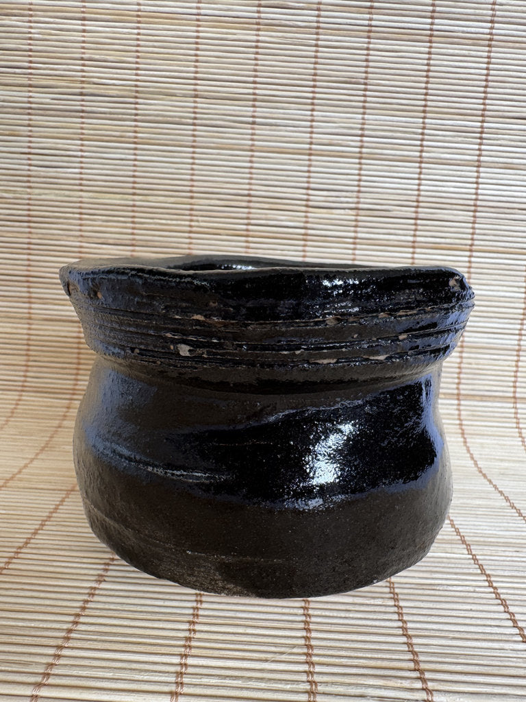 Japanese Kensui Waste Water Bowl | Wabi-cha Tea Ceremony | Kuro Black Glaze Studio