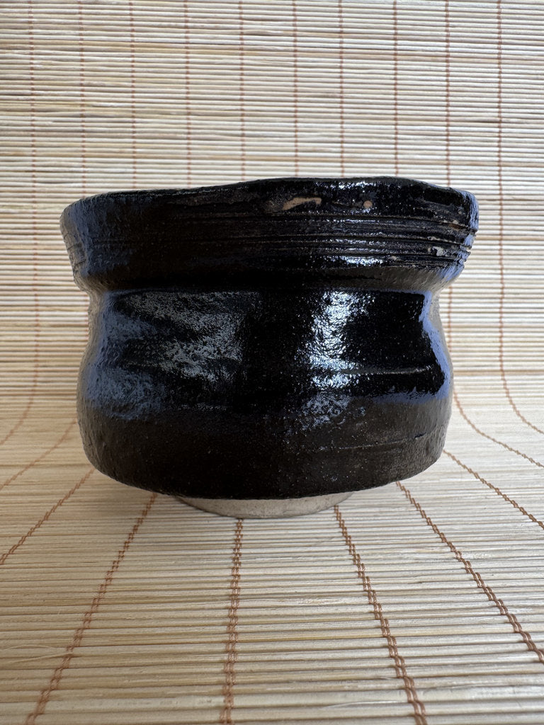 Japanese Kensui Waste Water Bowl | Wabi-cha Tea Ceremony | Kuro Black Glaze Studio