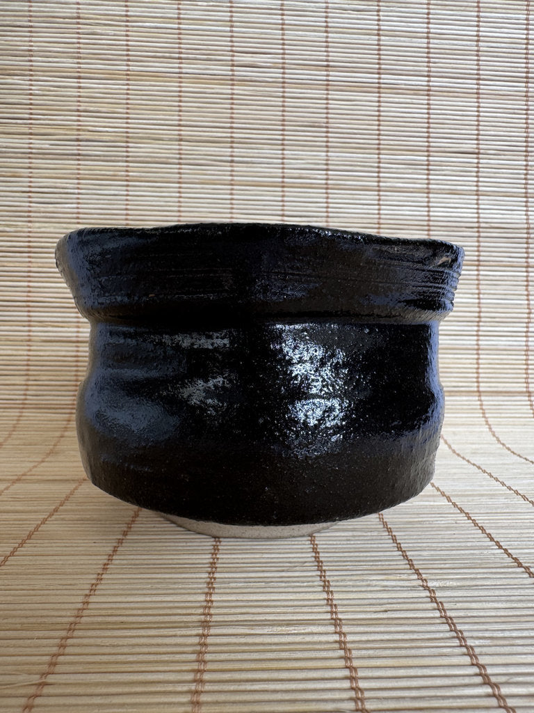 Japanese Kensui Waste Water Bowl | Wabi-cha Tea Ceremony | Kuro Black Glaze Studio