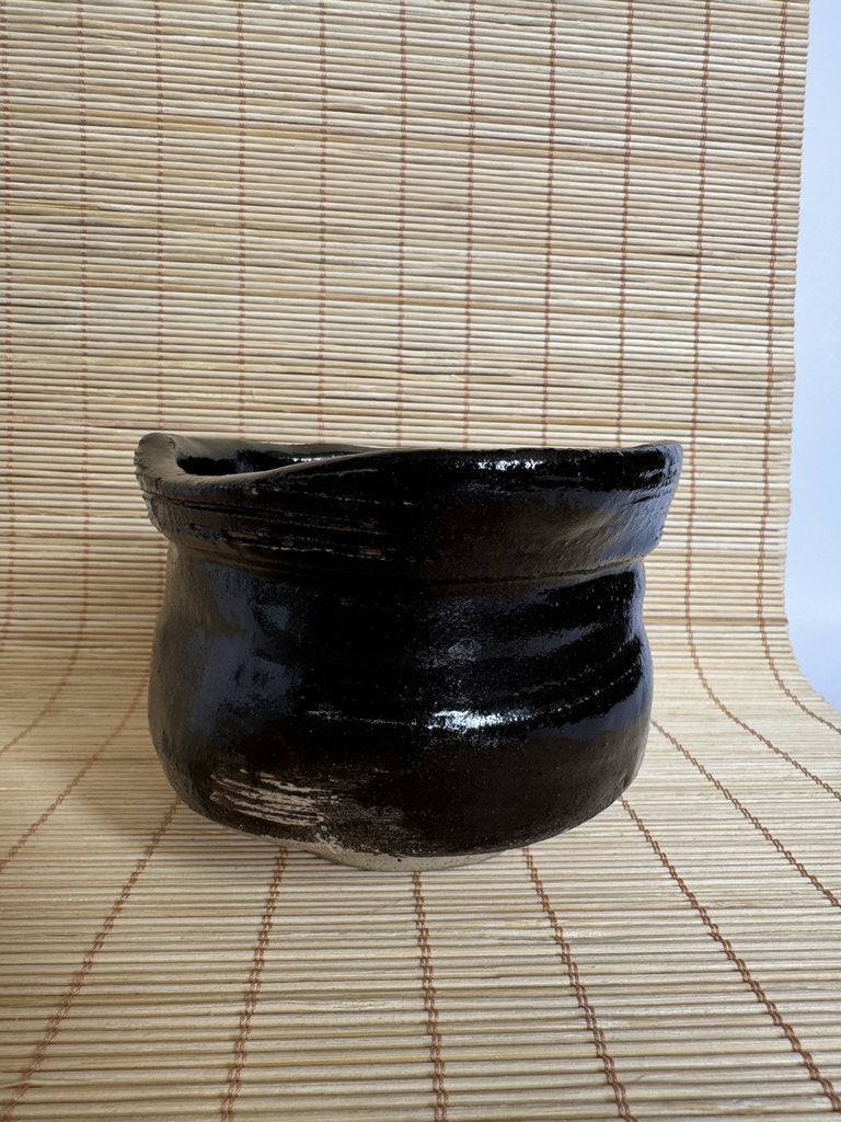 Japanese Kensui Waste Water Bowl | Wabi-cha Tea Ceremony | Kuro Black Glaze Studio