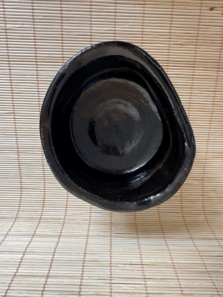 Japanese Kensui Waste Water Bowl | Wabi-cha Tea Ceremony | Kuro Black Glaze Studio
