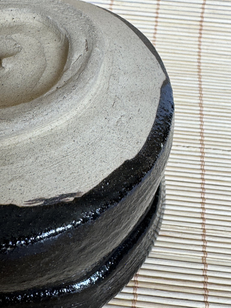 Japanese Kensui Waste Water Bowl | Wabi-cha Tea Ceremony | Kuro Black Glaze Studio
