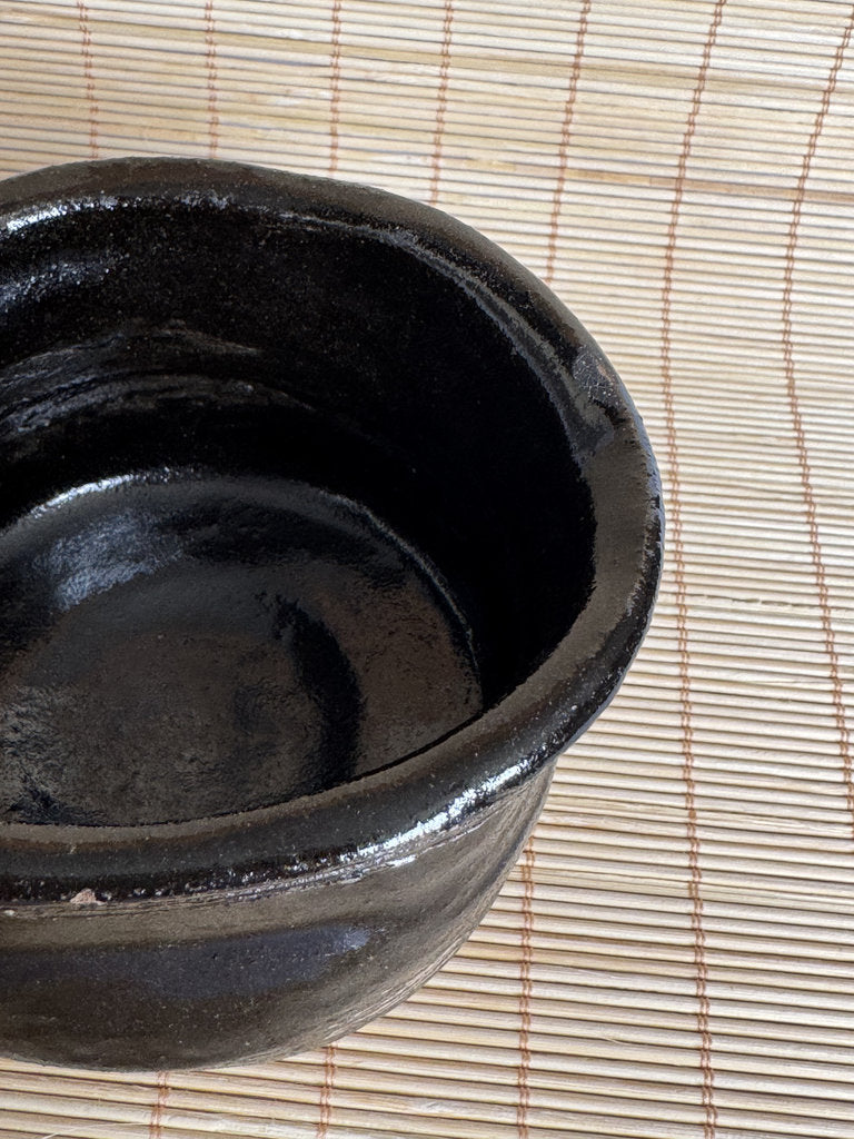 Japanese Kensui Waste Water Bowl | Wabi-cha Tea Ceremony | Kuro Black Glaze Studio