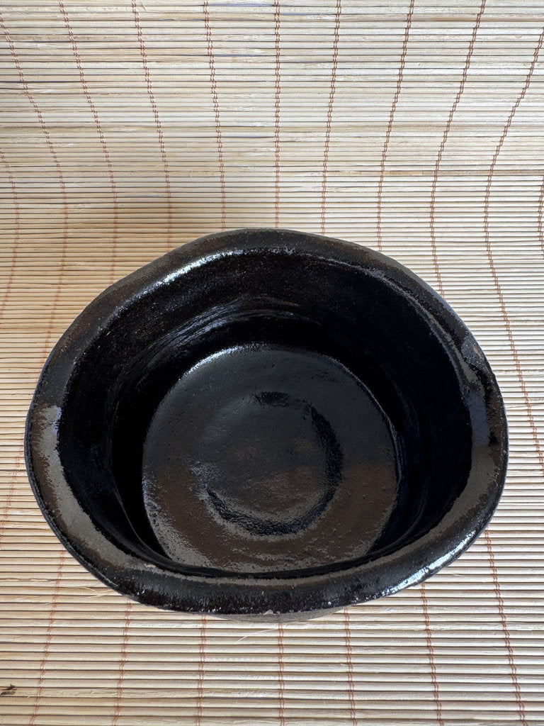 Japanese Kensui Waste Water Bowl | Wabi-cha Tea Ceremony | Kuro Black Glaze Studio