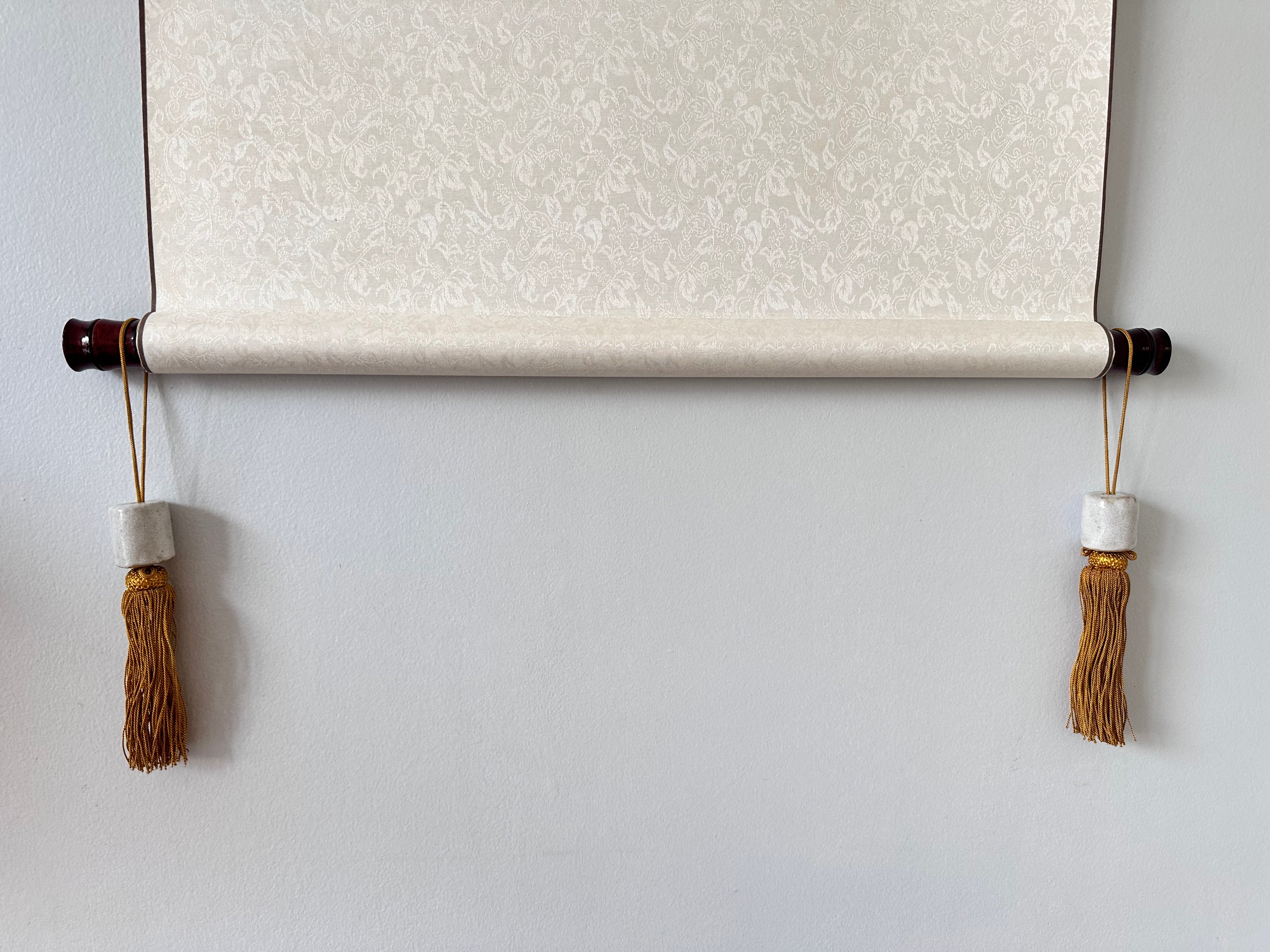 Japanese Ceramic Fūchin Pair – Grey Glazed Kakemono Scroll Weights