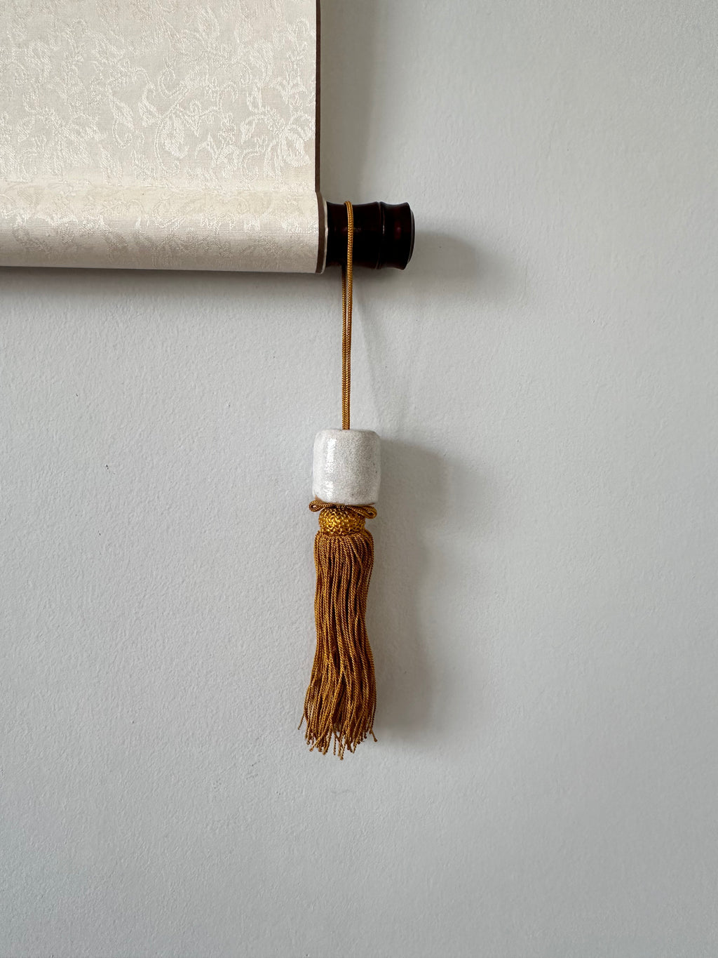 Japanese Ceramic Fūchin Pair – Grey Glazed Kakemono Scroll Weights