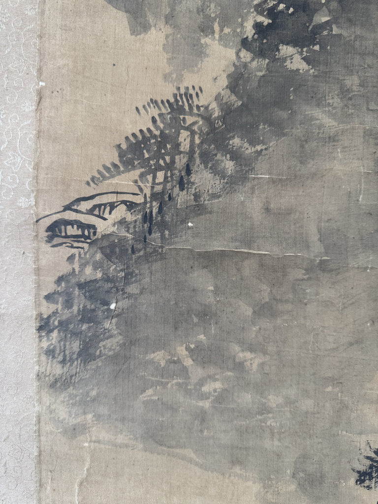 Vintage Japanese Sansui Landscape Scroll Mi Fu Style Mountain Painting