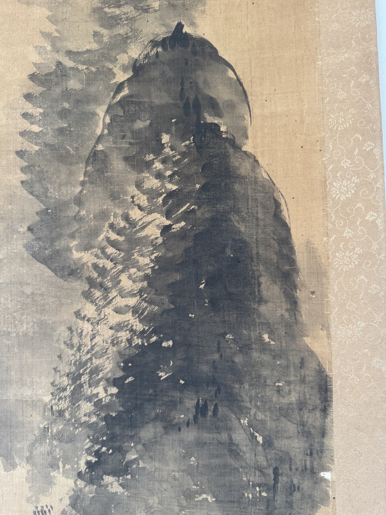 Vintage Japanese Sansui Landscape Scroll Mi Fu Style Mountain Painting