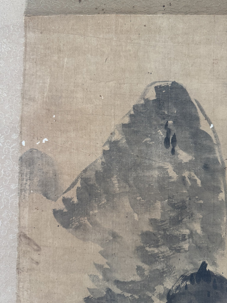 Vintage Japanese Sansui Landscape Scroll Mi Fu Style Mountain Painting