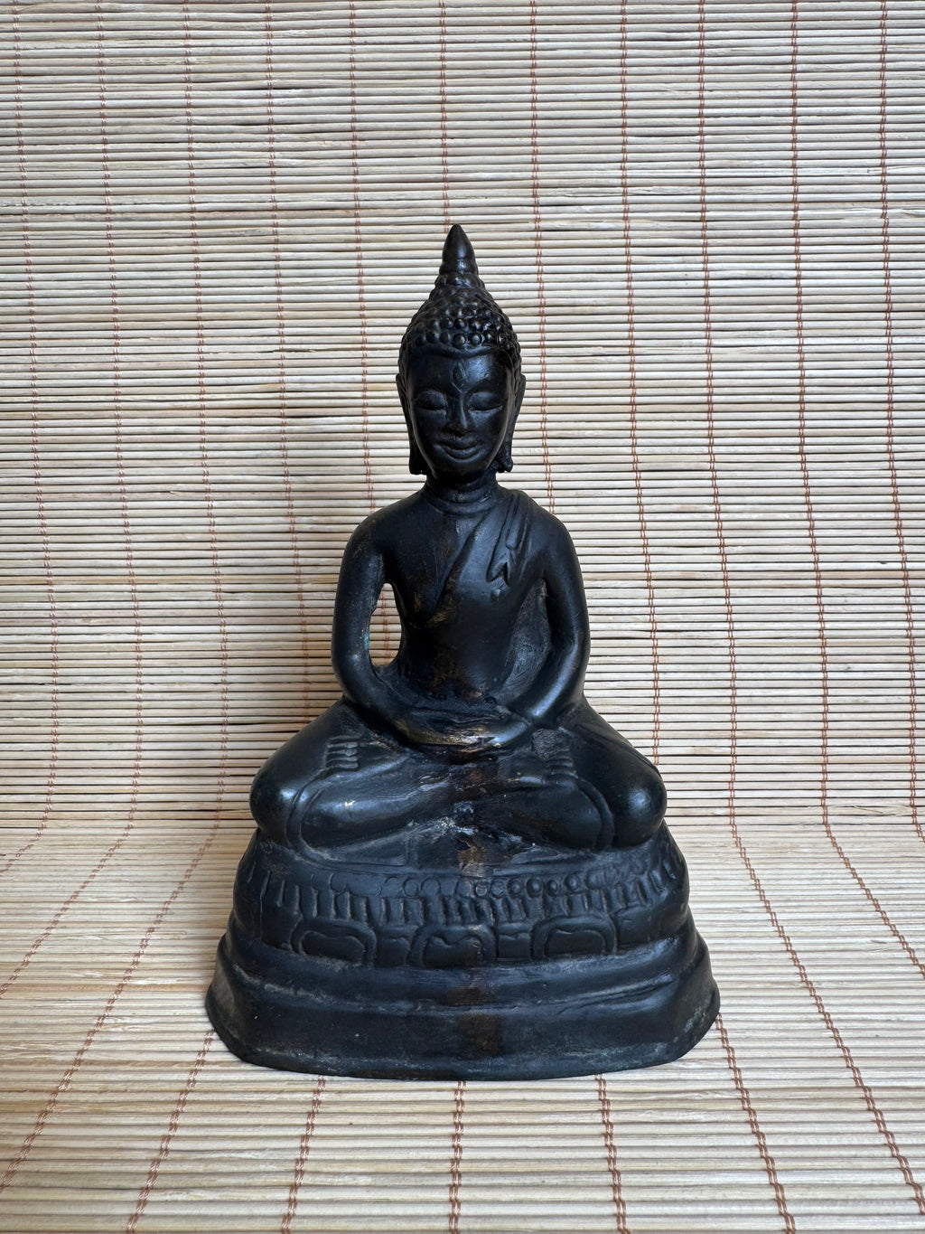 Antique Thai Bronze Buddha Shakyamuni | Dhyana Meditation Mudra | Rattanakosin Style | Flame Ushnisha | Ex-Japan Collection | 19th–Early 20th C