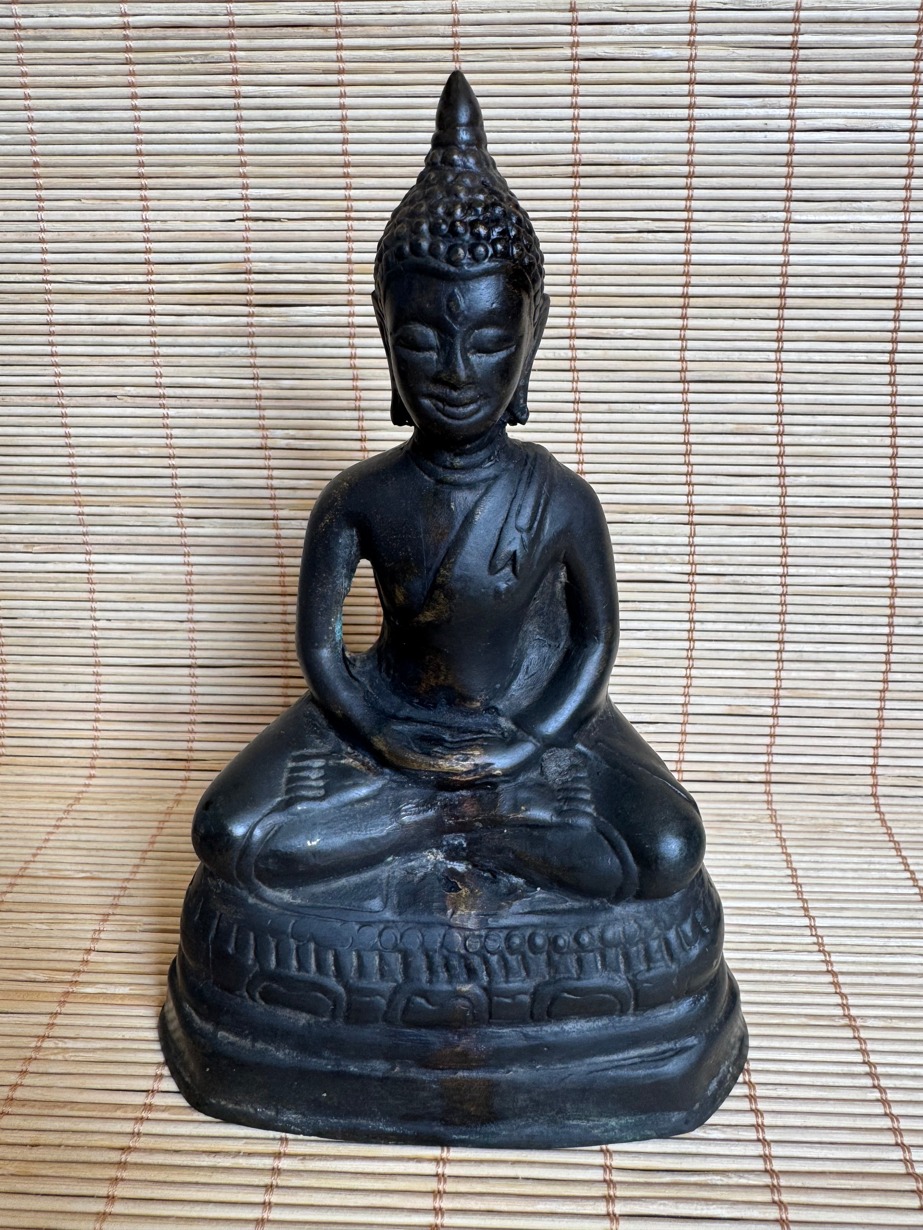 Antique Thai Bronze Buddha Shakyamuni | Dhyana Meditation Mudra | Rattanakosin Style | Flame Ushnisha | Ex-Japan Collection | 19th–Early 20th C