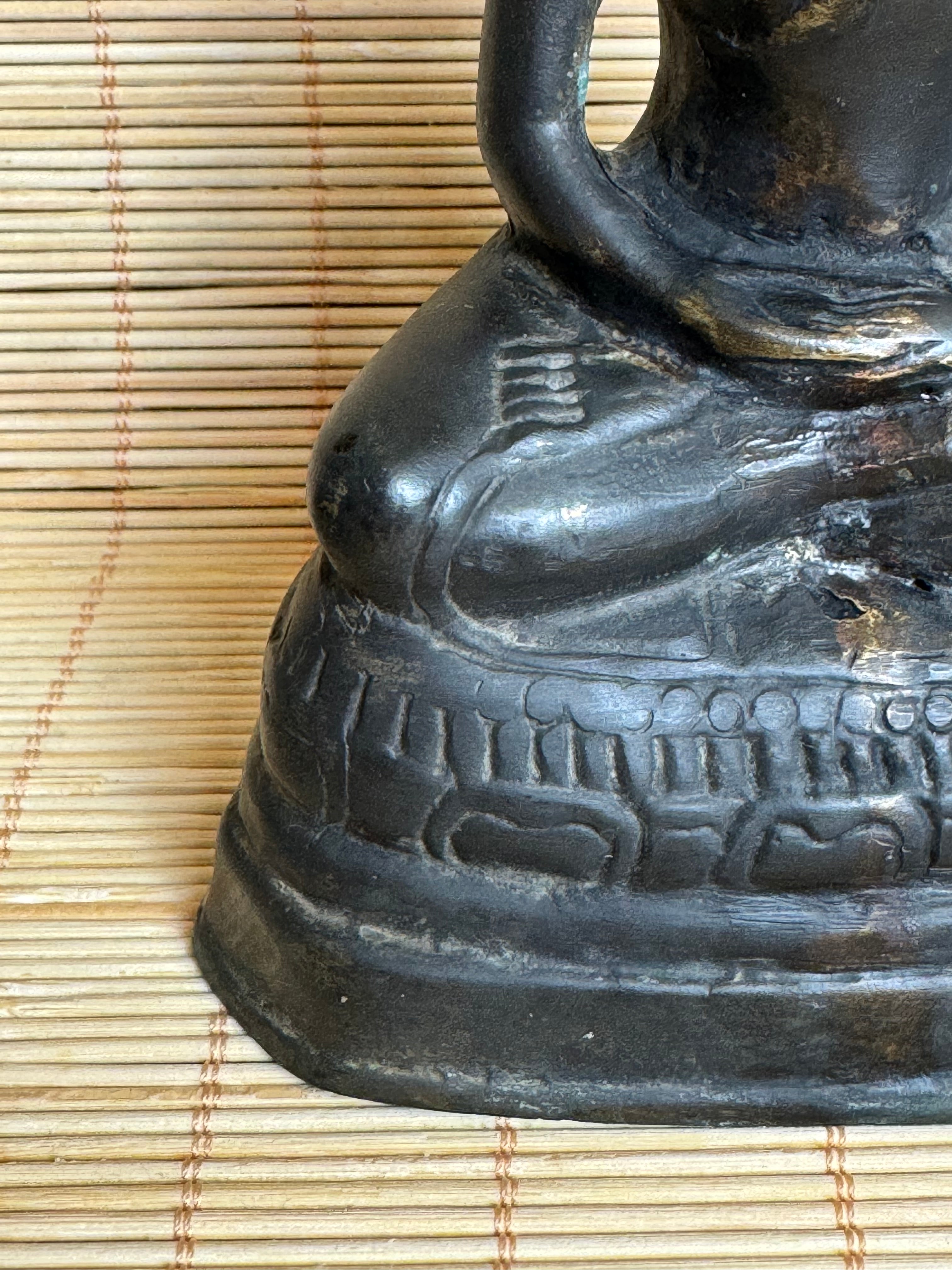Antique Thai Bronze Buddha Shakyamuni | Dhyana Meditation Mudra | Rattanakosin Style | Flame Ushnisha | Ex-Japan Collection | 19th–Early 20th C