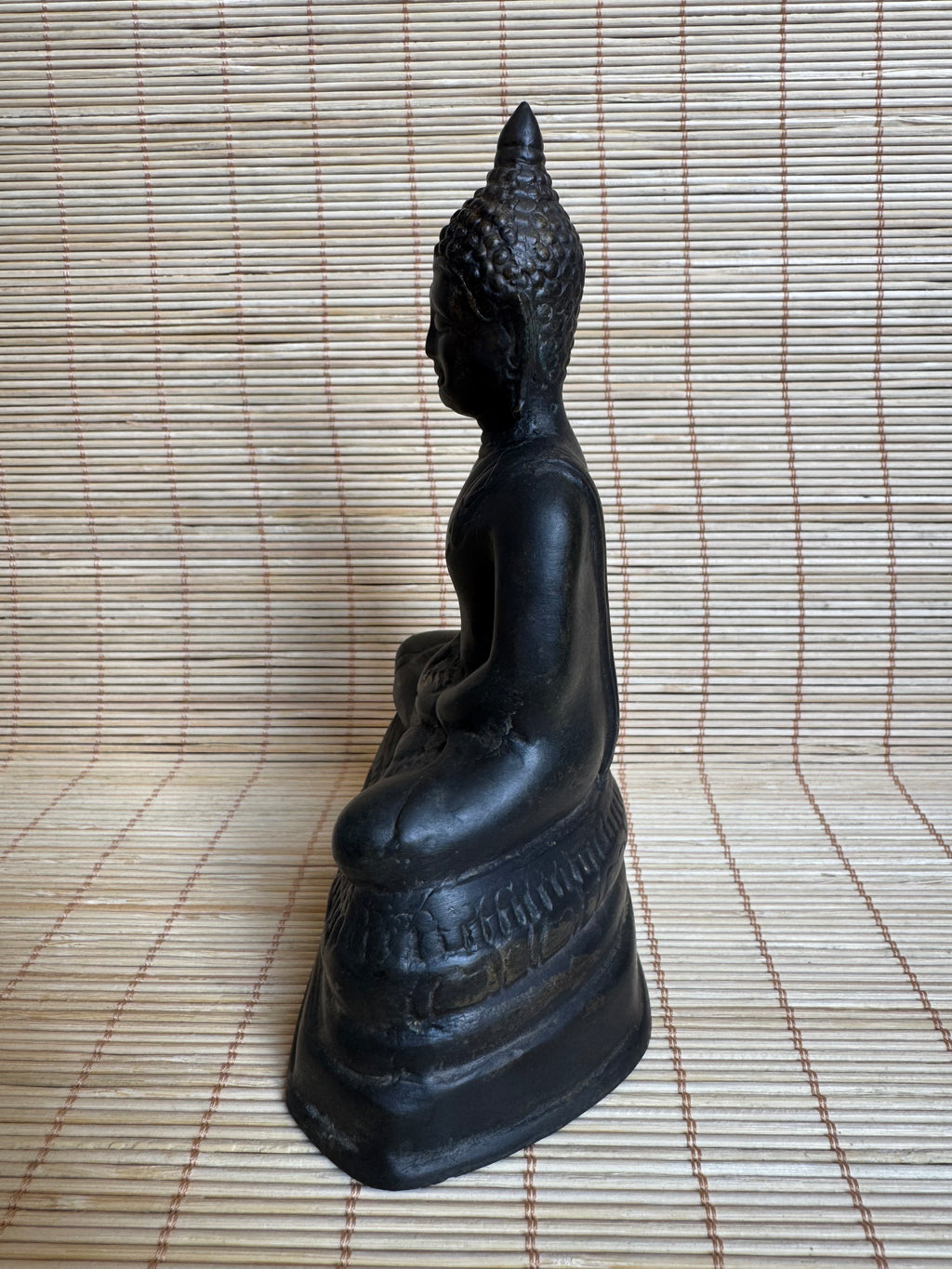 Antique Thai Bronze Buddha Shakyamuni | Dhyana Meditation Mudra | Rattanakosin Style | Flame Ushnisha | Ex-Japan Collection | 19th–Early 20th C