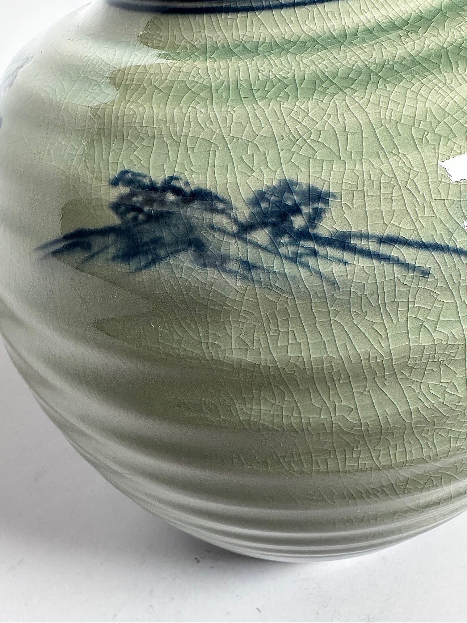 Kutani Blue & White Landscape Vase | Japanese Porcelain Art | Hand-Painted Scenic Kutani Ware