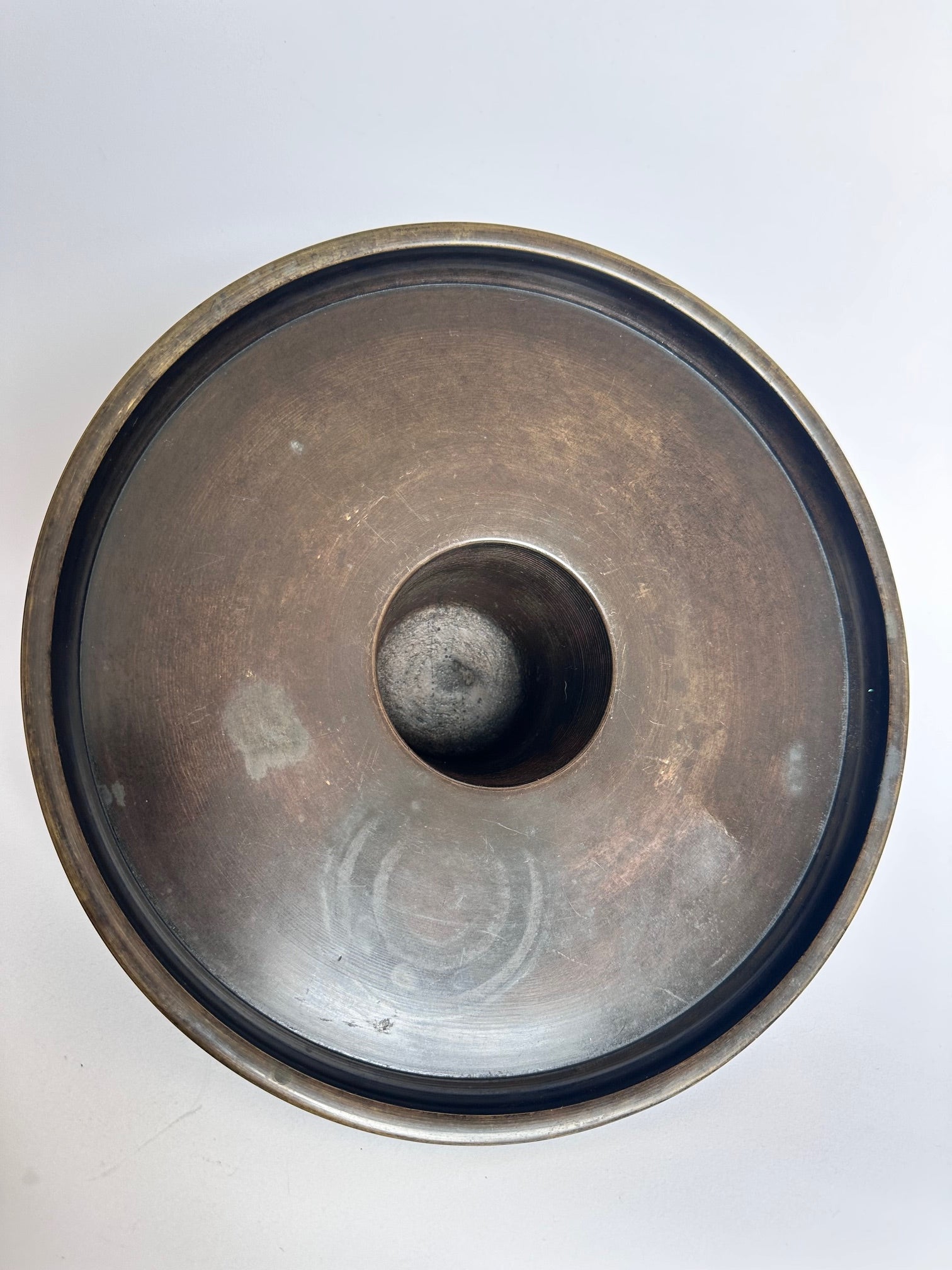 Vintage Japanese Bronze Ikebana Vase with Stand