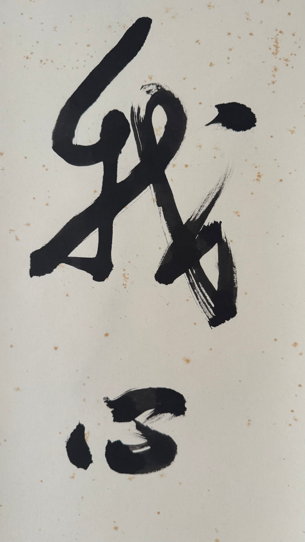Vintage Japanese Zen Calligraphy Scroll White Cloud Mind Kakemono Art