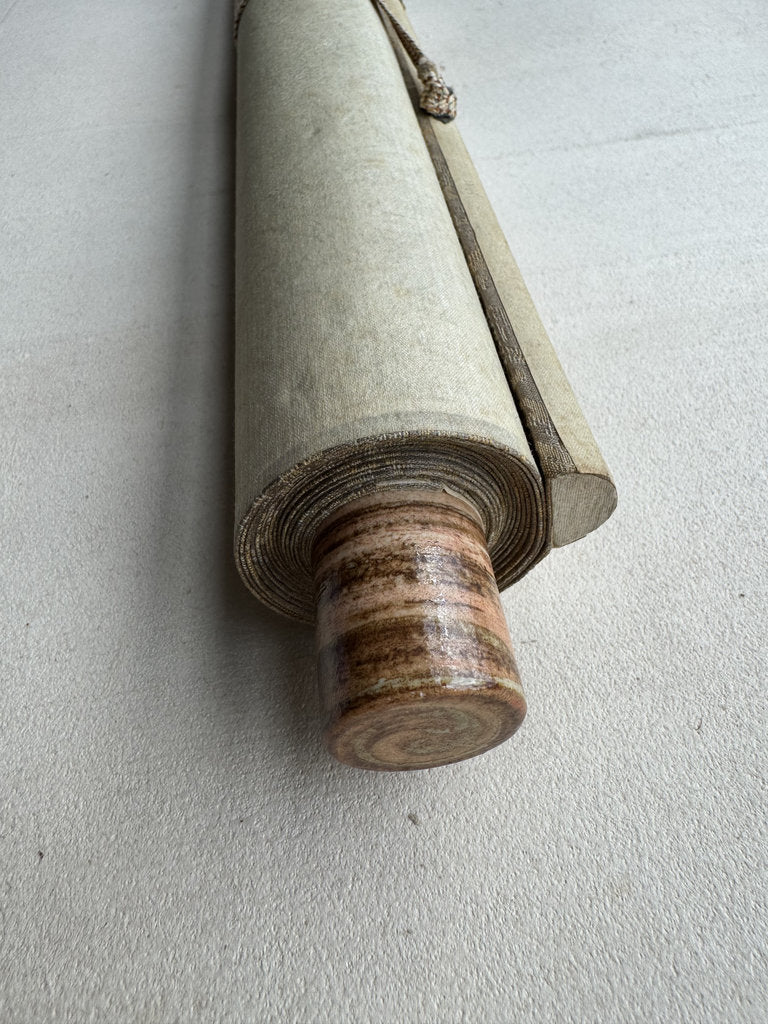 Vintage Japanese Sosho Calligraphy Scroll Zen Spring Plum Moon Poem