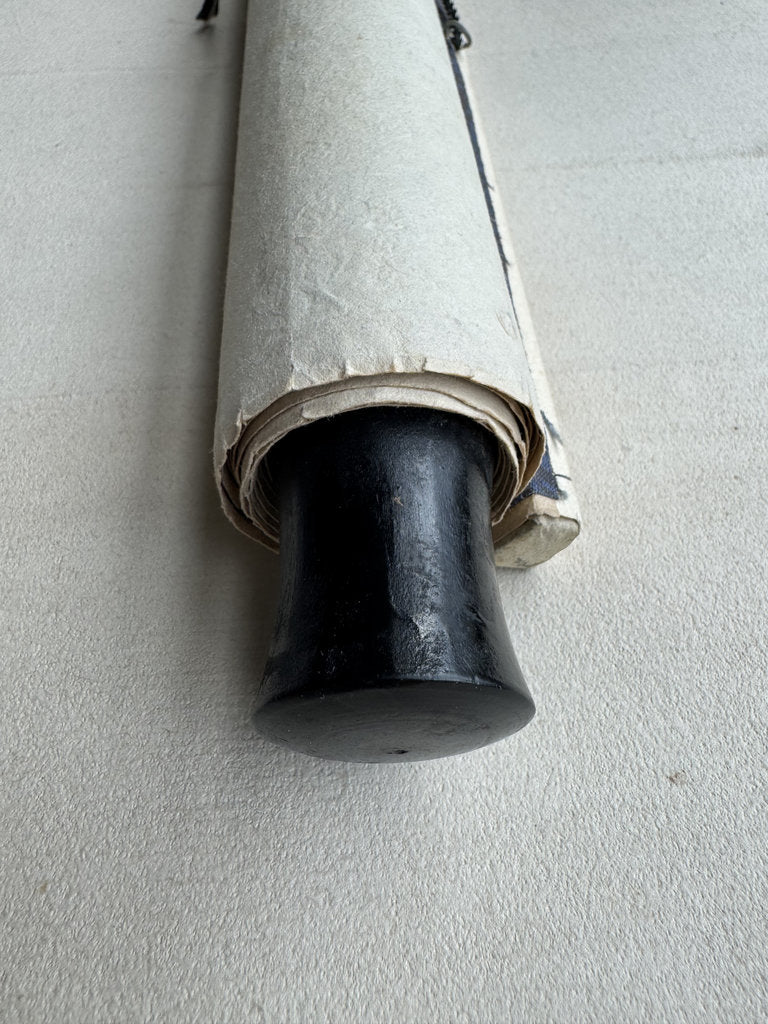 Vintage Japanese Calligraphy Scroll Tang Poem Maple Bridge Night Mooring