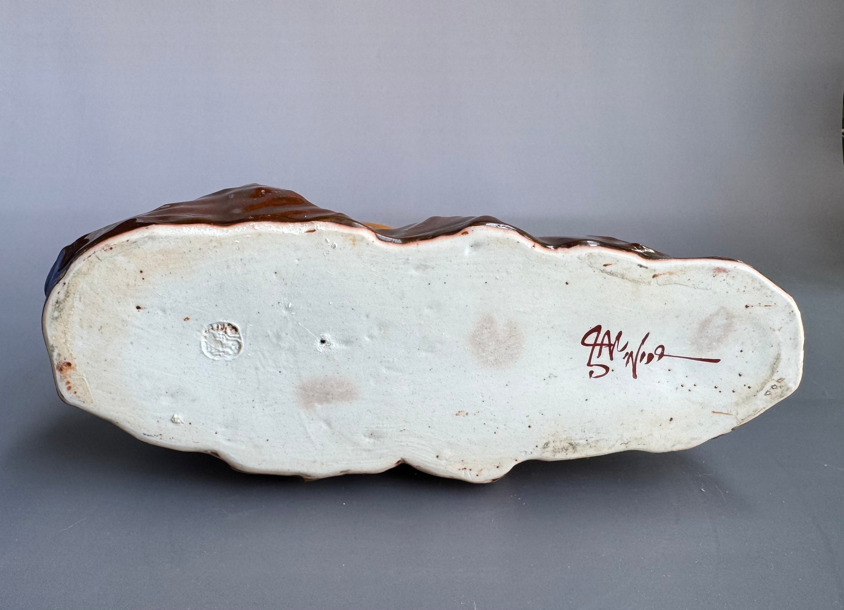 Japanese Ceramic Wild Boar Figurine | Handcrafted Symbol of Courage & Prosperity