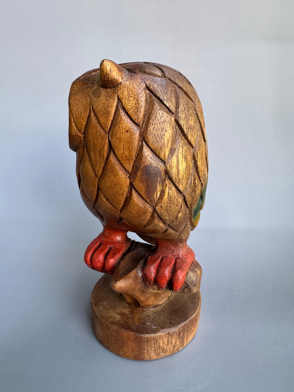 Japanese Hand-Carved Wooden Owl Figurine “Fukurou”