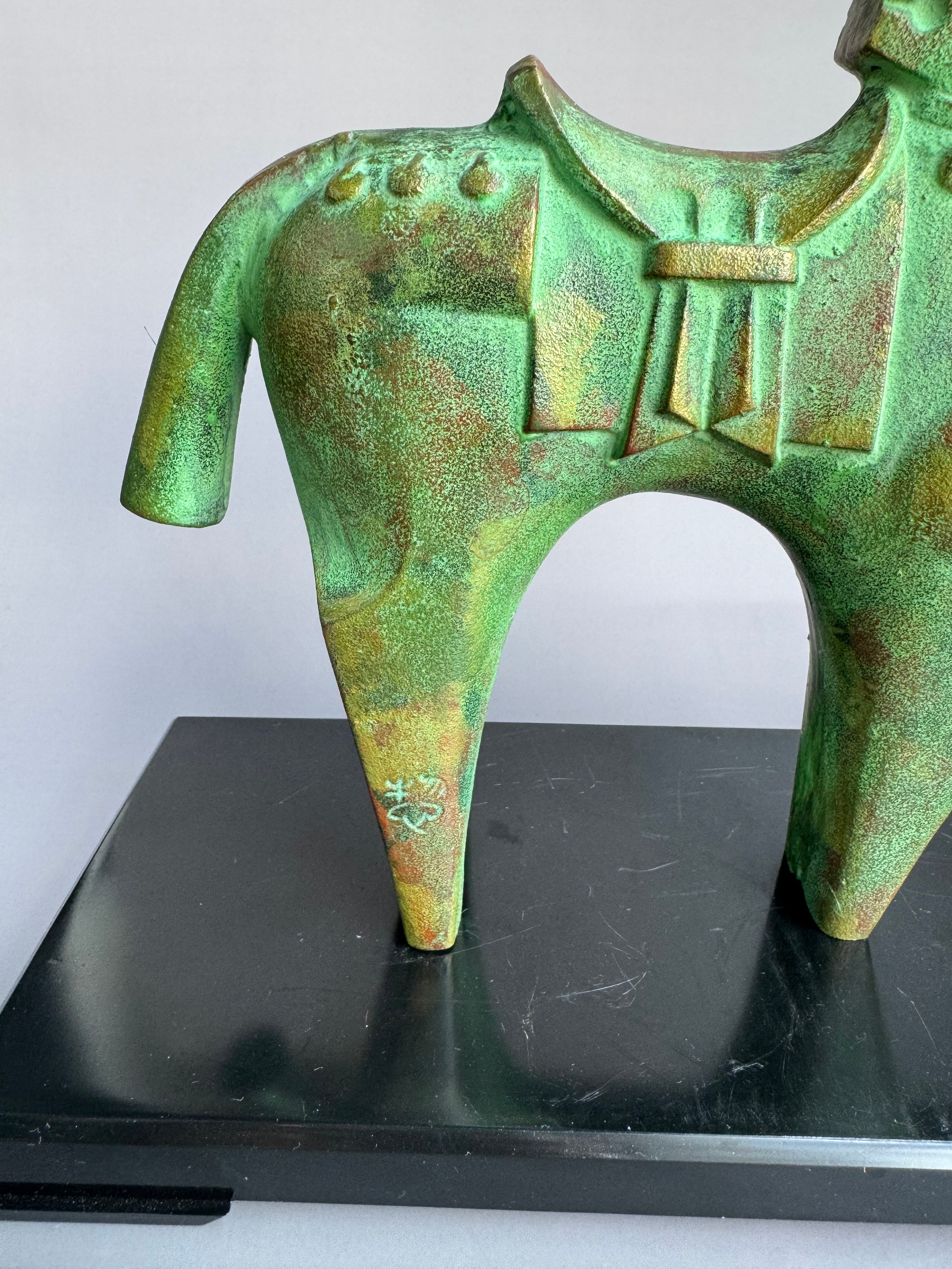 Bronze Horse Sculpture - Japanese Modern Art Inspired in the Style