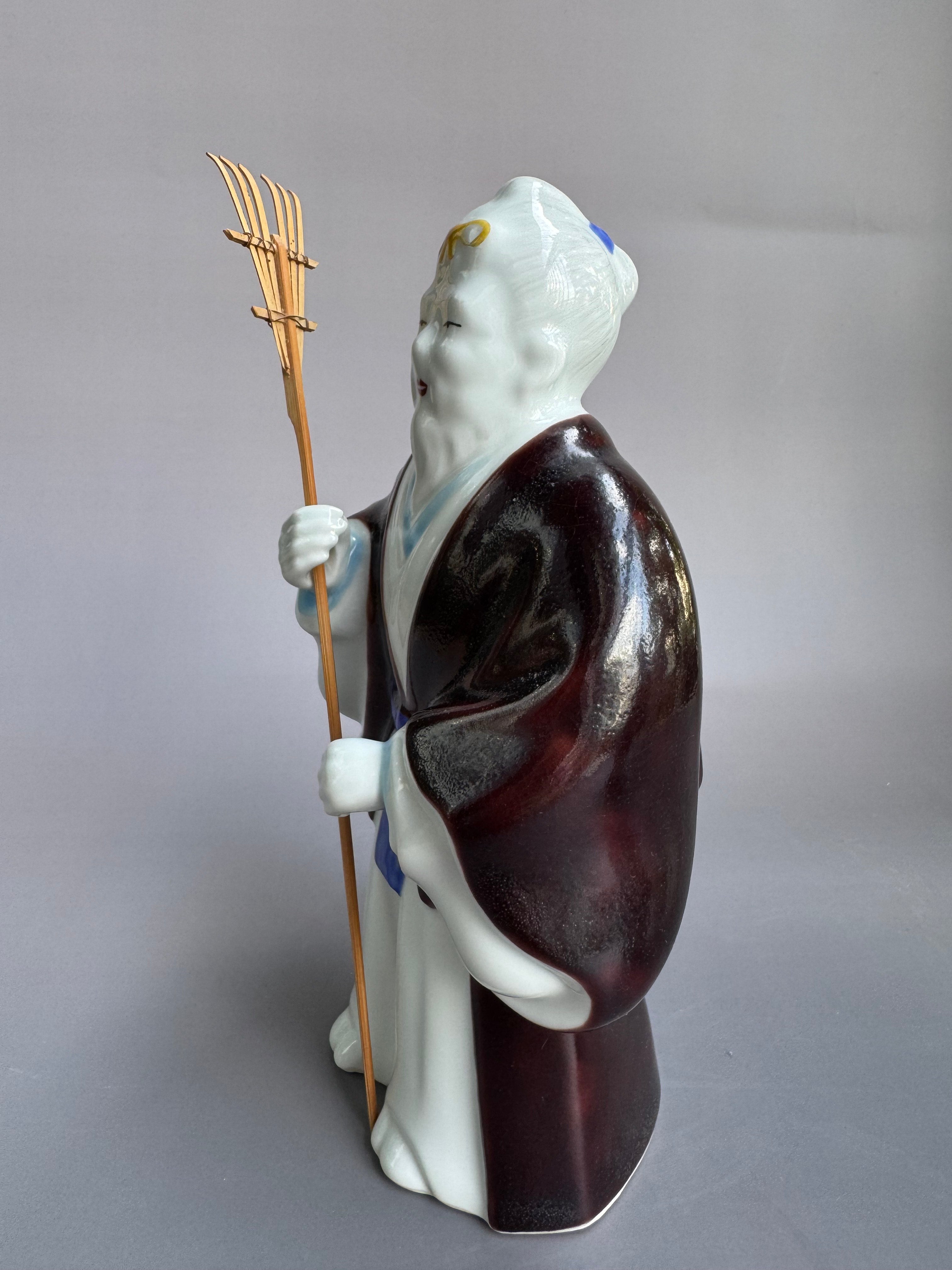 Kutani Takasago Couple | Japanese Ceramic Figurines of Eternal Love & Longevity | Handcrafted Vintage Art