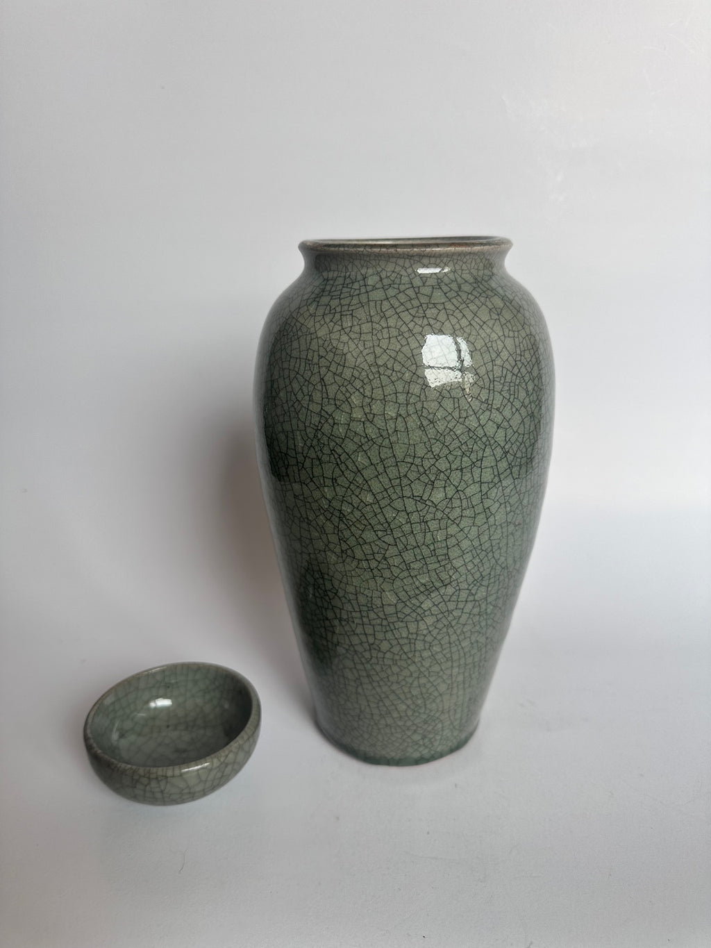 Vintage Soma Yaki Crackle Glaze Vase – Hand Thrown Japanese Pottery