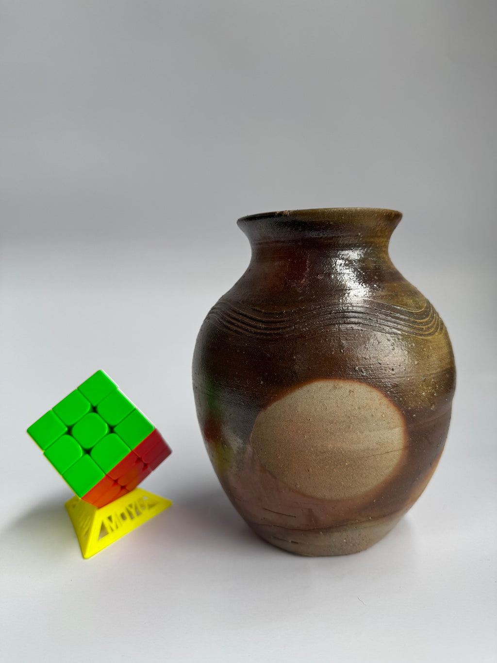 Vintage Bizen-yaki Flower Vase “Botamochi” | Japanese Wood-fired Pottery by Chikoyaki