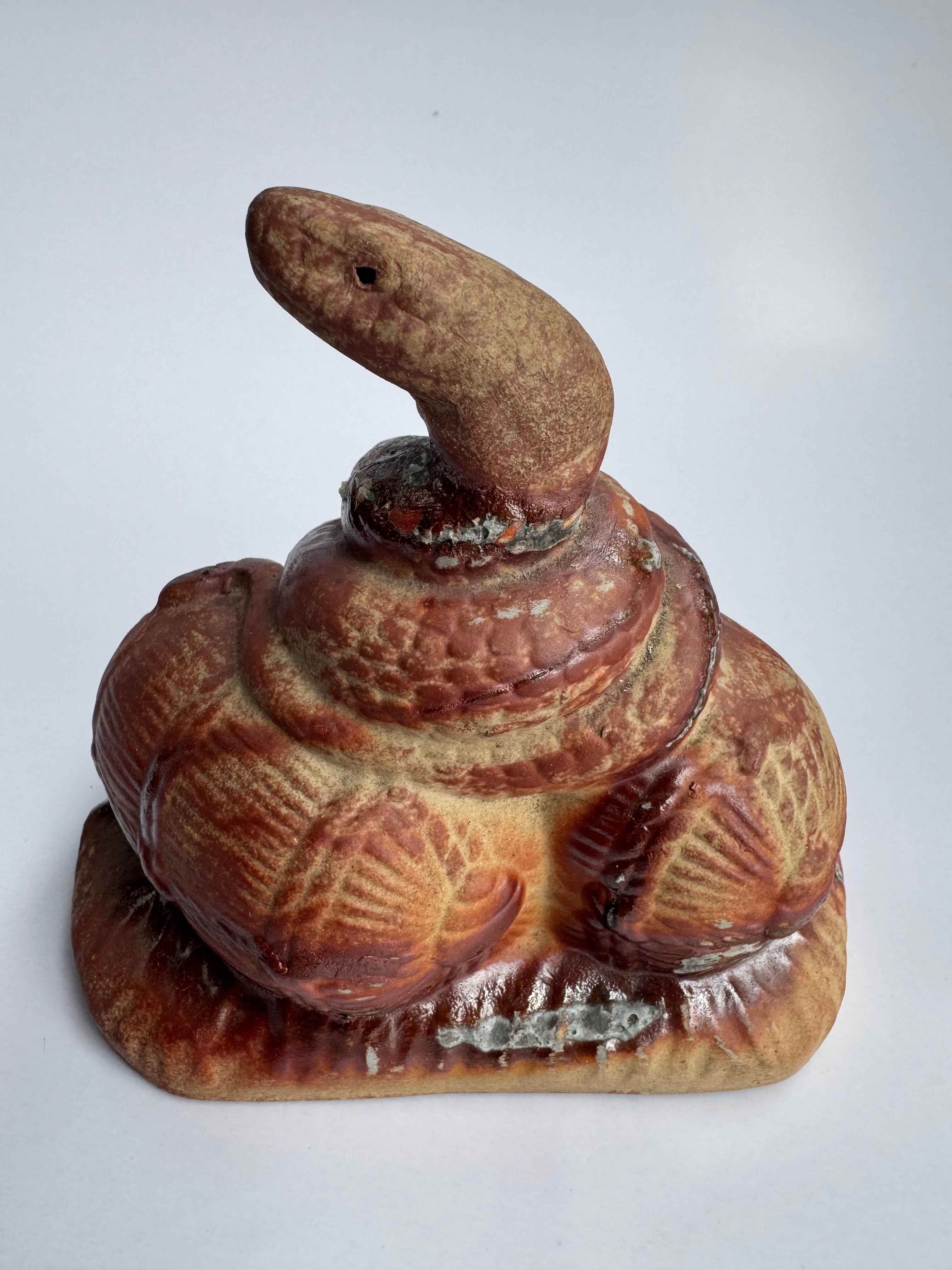 Bizen Snake Sculpture – Handmade Japanese Ceramic with Hidasuki Fire Marks |